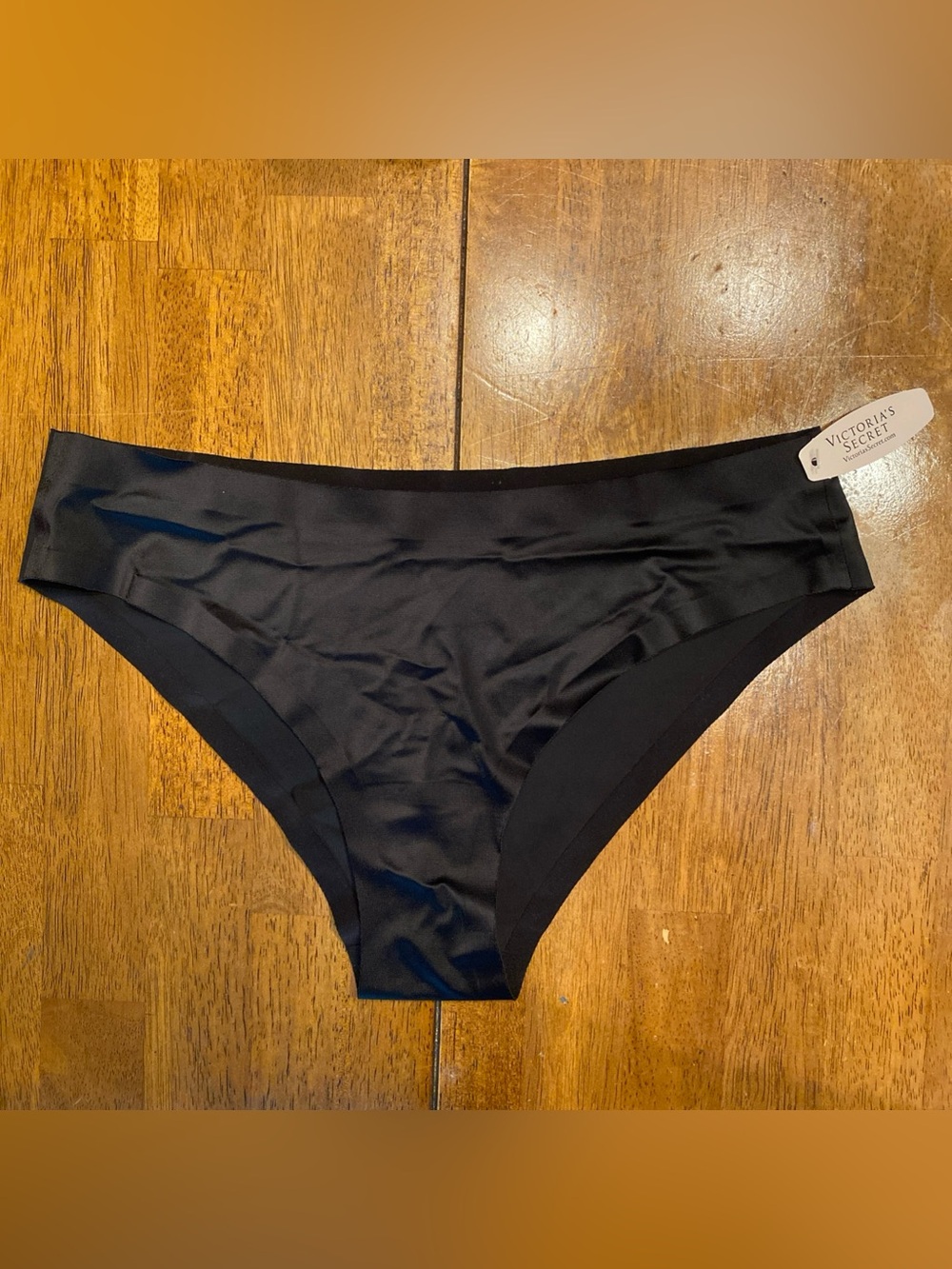NWT Victoria's Secret Dream Angels Silky Satin Cheekini Panties Black M